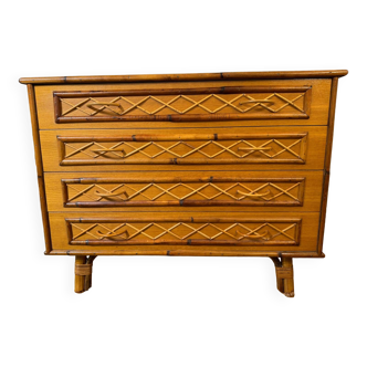 Rattan chest of drawers 3 drawers from the 50s/60s