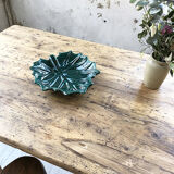 Vallauris green ceramic leaf dish