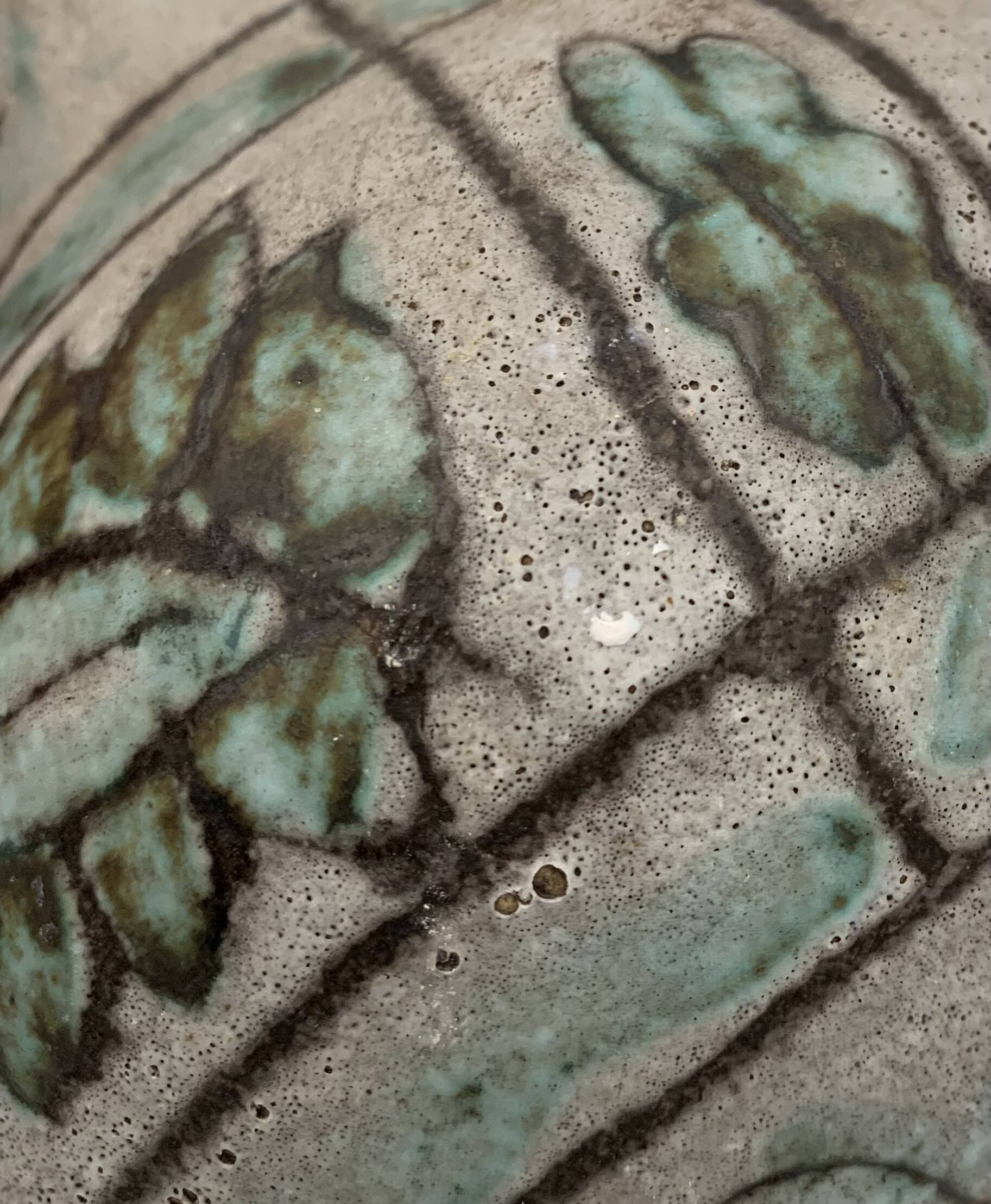 J. MASSIER, Vallauris - Antique enamelled stoneware vase - 1930s-1940s