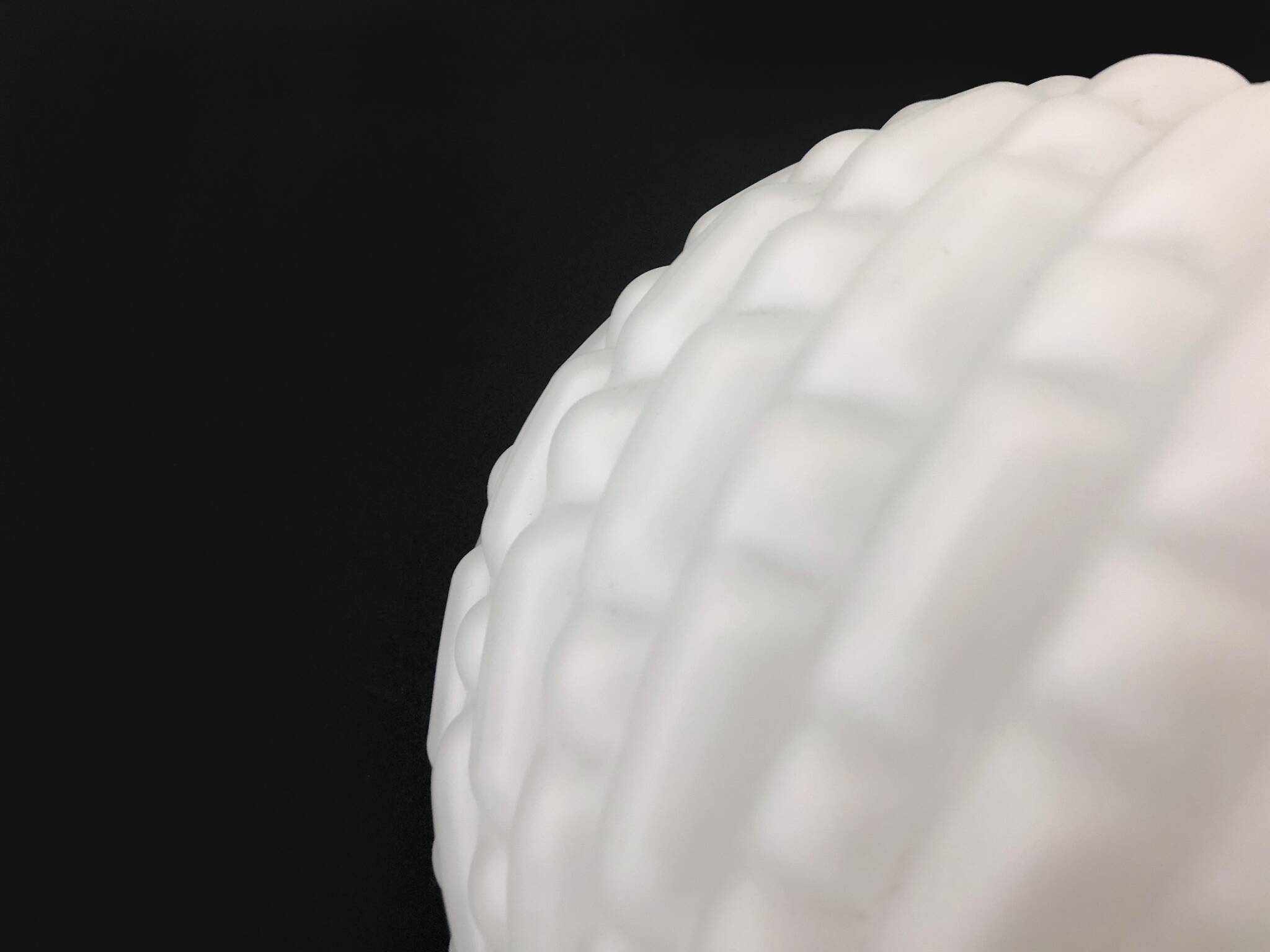 Vintage white glass half-sphere wall light. 1970s