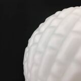Vintage white glass half-sphere wall light. 1970s