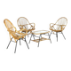 Set of 3 rattan chairs + coffee table - mid century dutch design