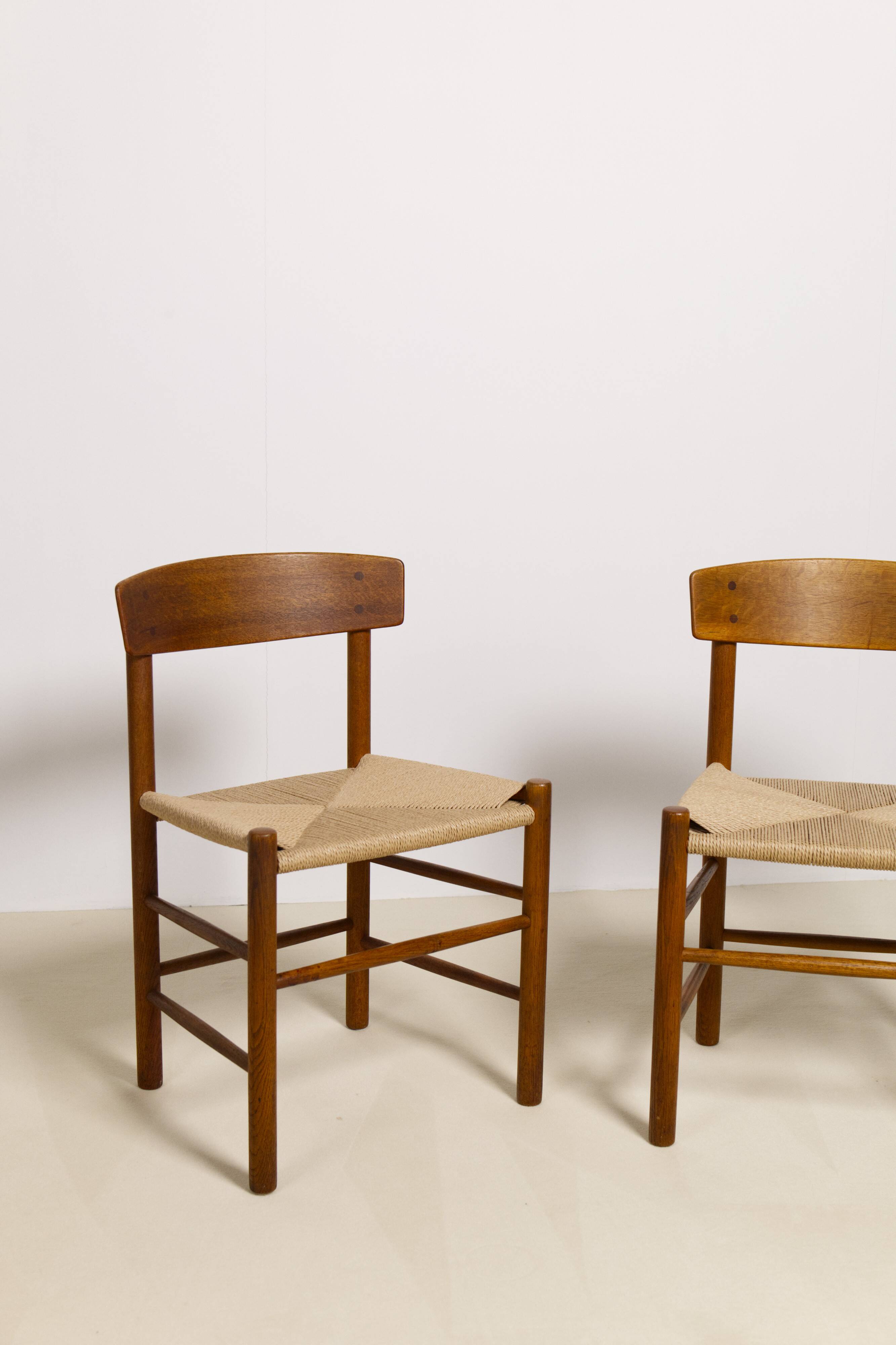 Set of 6 Oak dining chairs 'j39' by Borge Mogensen, 1960s