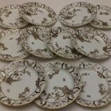 Lot de 11 assiettes  et 11 coupelles en faïence modèle Nankin