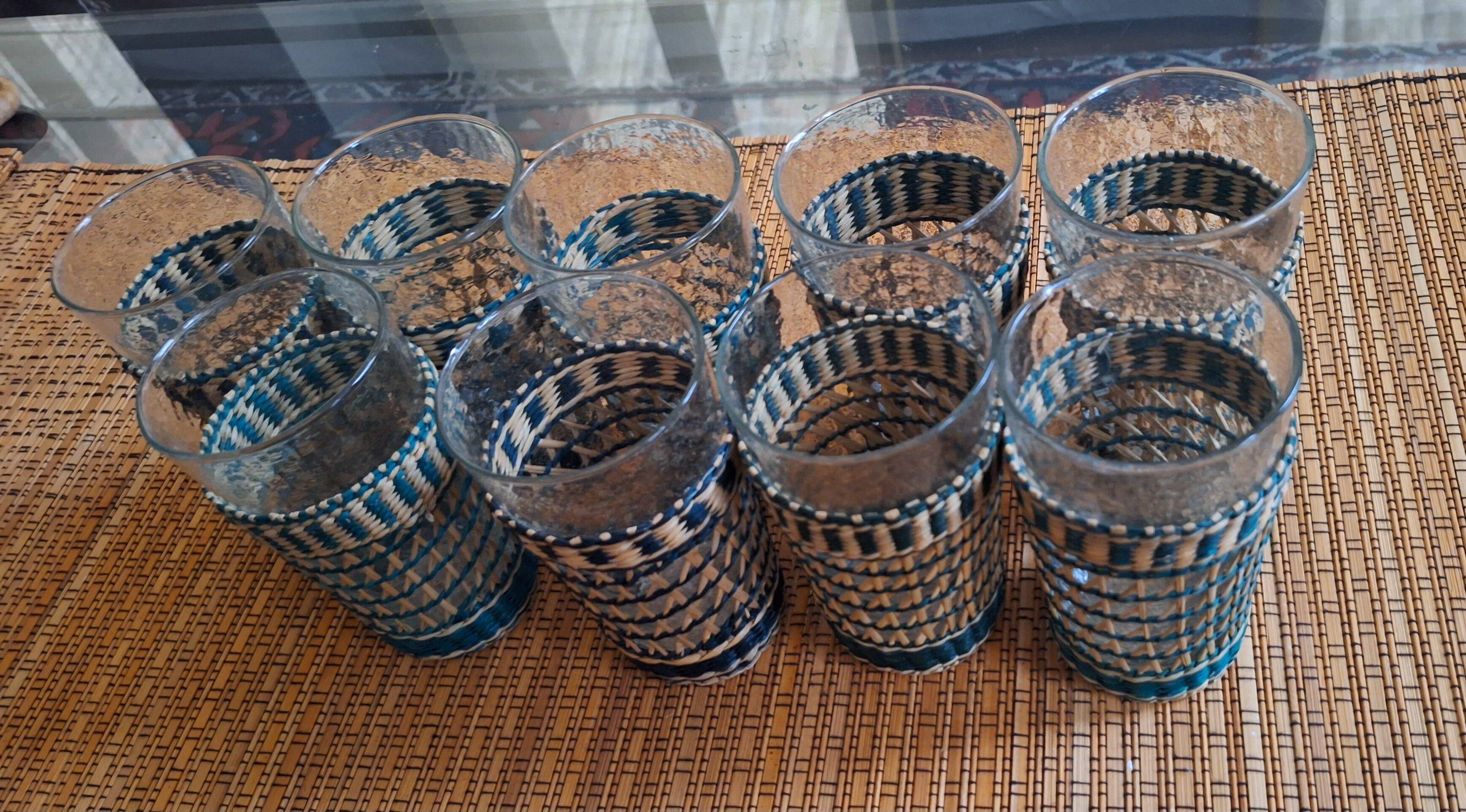 Set of vintage bohemian glasses