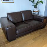 Roche Bobois leather sofa + removable chaise longue