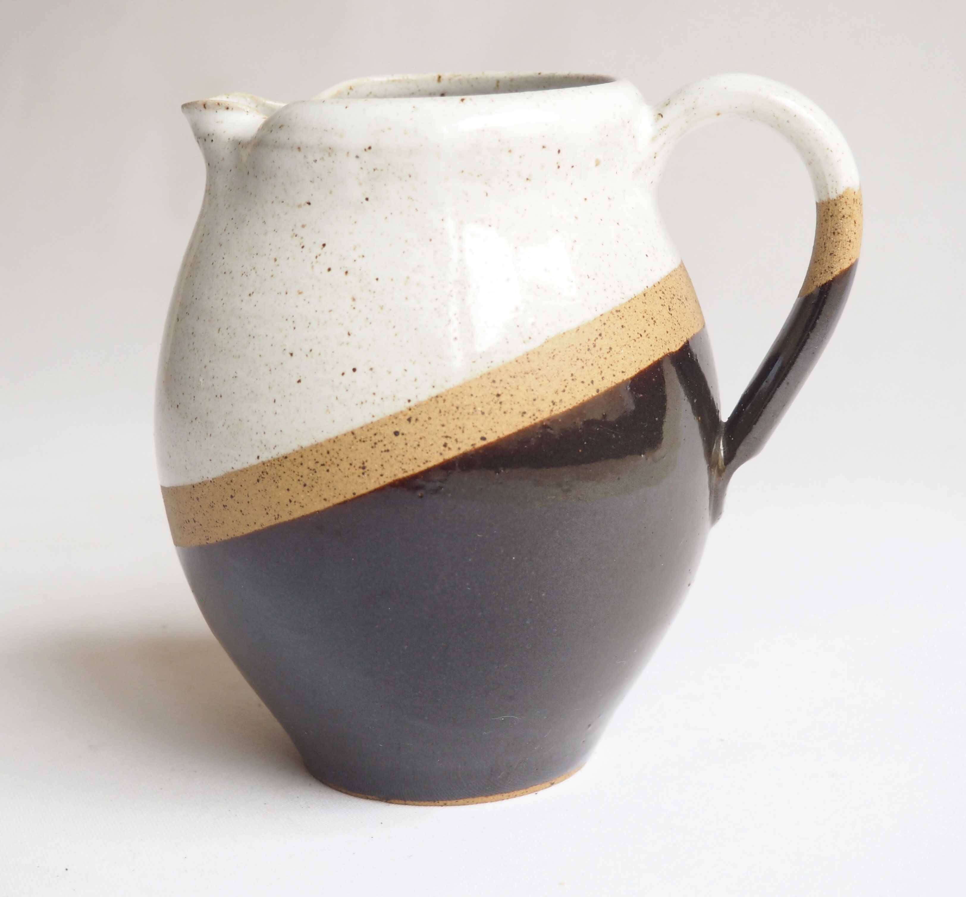Tricolor stoneware pitcher