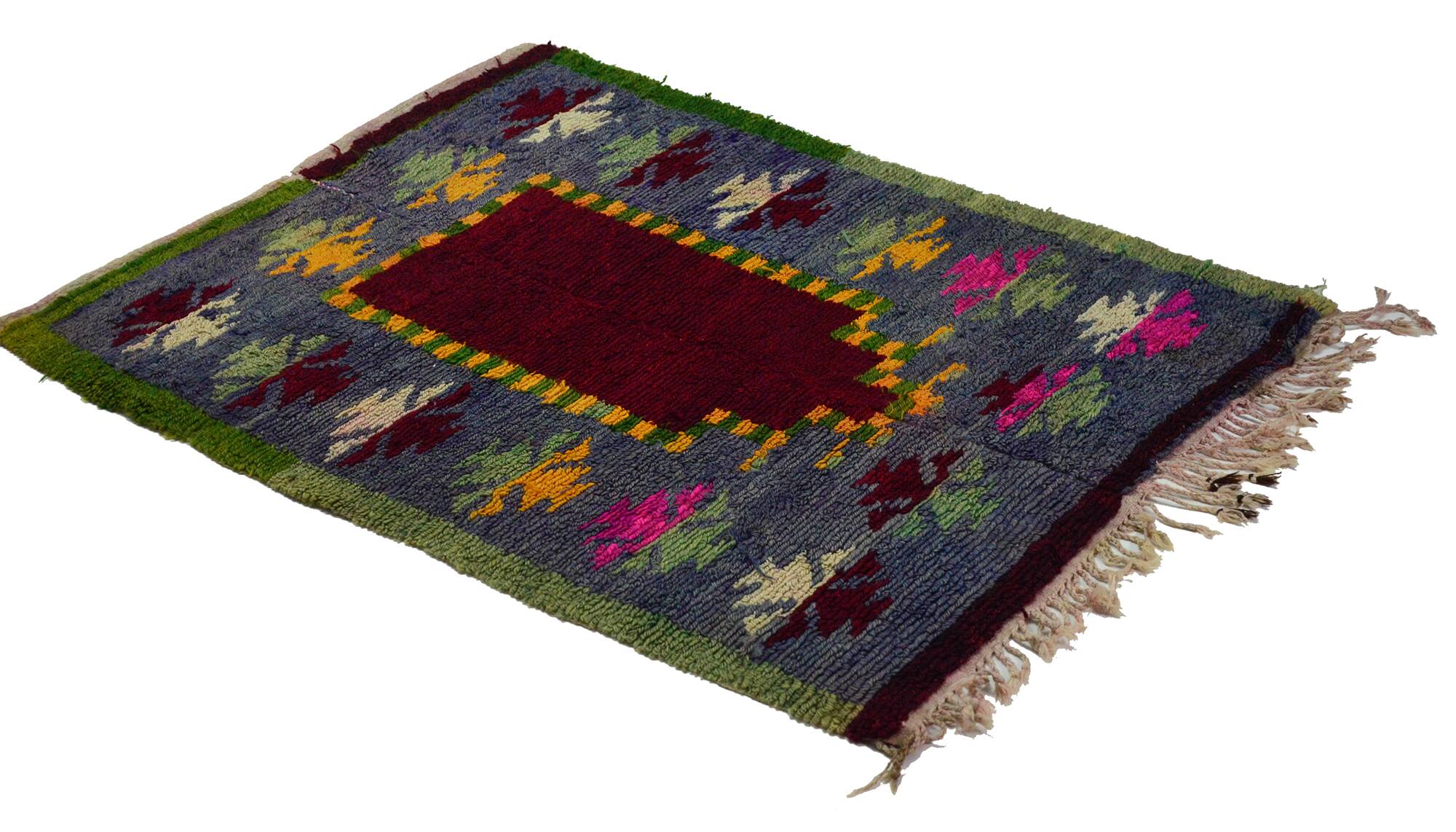 Tapis Tulu Vintage Turc Oushak 110x145 cm Laine Fait Main
