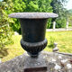 Iron garden urn planter, Antique French cast iron classical campana va