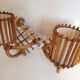 Duo d’appliques vintage en rotin