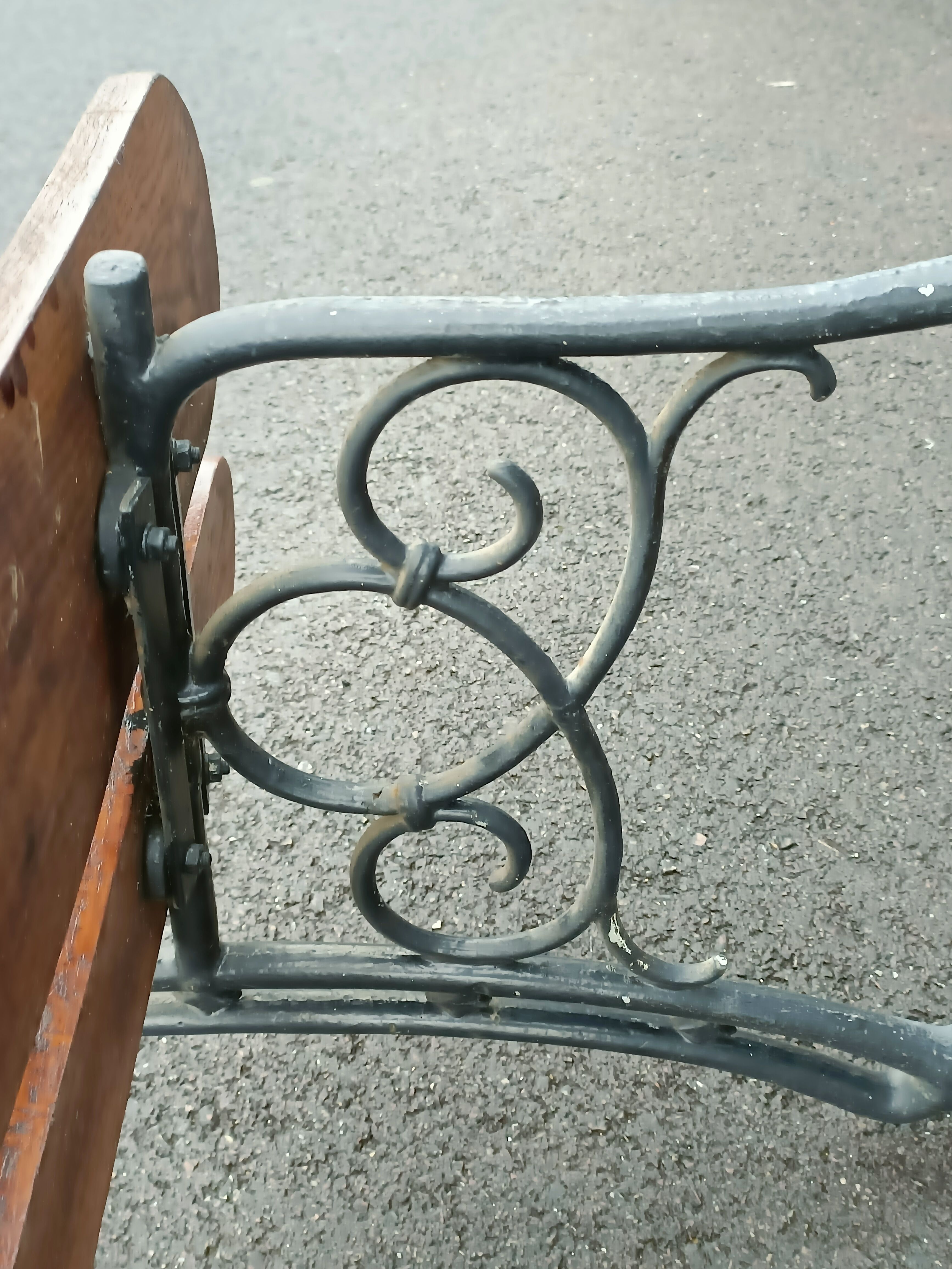 Old garden bench cast iron legs