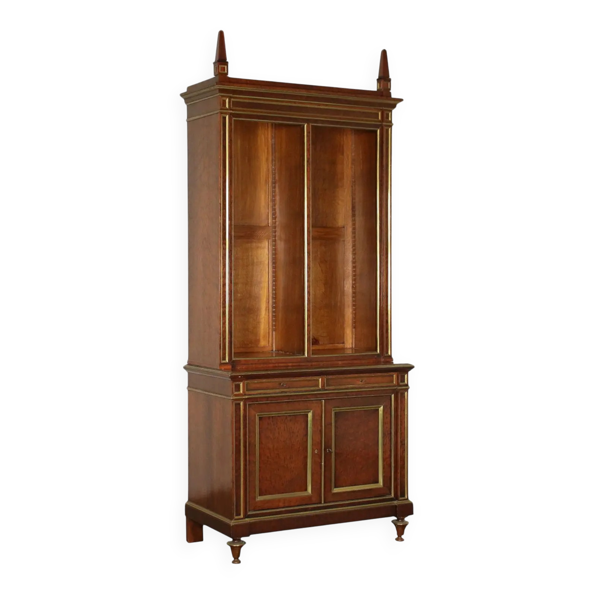 Empire library in mahogany veneer, sessile oak, France, early 19th century.