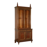 Empire library in mahogany veneer, sessile oak, France, early 19th century.