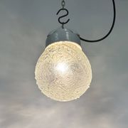 Vintage White Porcelain Pendant Light, 1970s