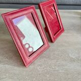 Paire de cadre porte photo vintage rouge
