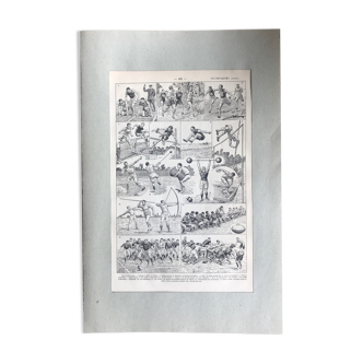 Planche vintage originale Jeux Olympiques