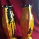 Art deco fireplace set in orchies faience (3 pieces)