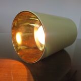 Pair of pale yellow lacquered metal "pipe" ceiling lights from the 80s