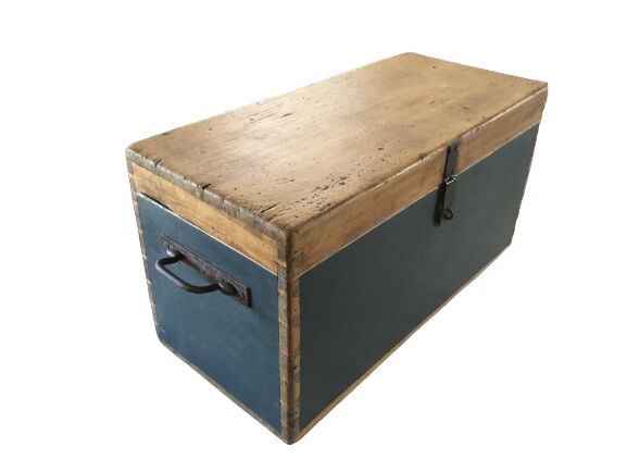 Painted wood chest
