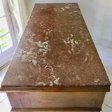 Chest of drawers in oak and pink marble 50s