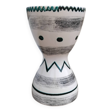 Vintage ceramic diabolo vase from the 60s
