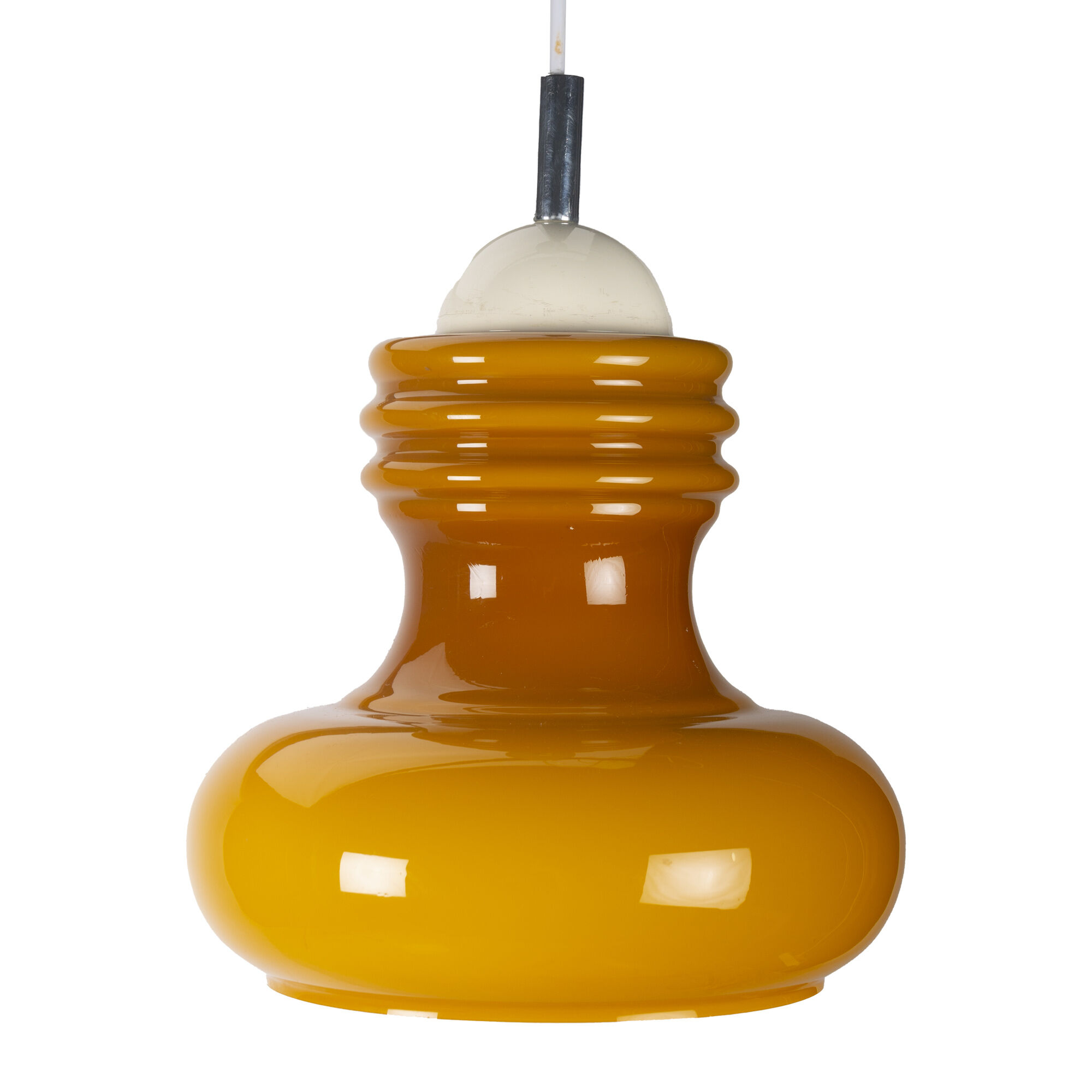 Ocher opaline space age pendant lamp