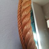 Round mirror in rope, 45 cm
