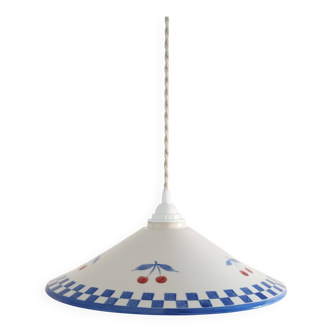 Vintage ceramic pendant light with "cherry" decor