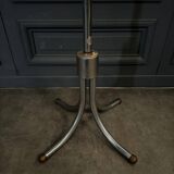 1960s chrome-plated aluminum parrot coat rack with tripod base