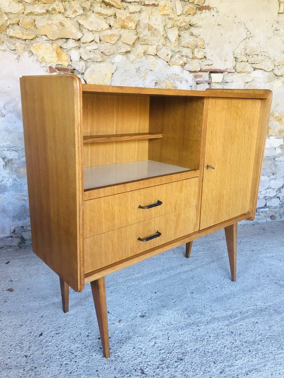 Vintage storage unit on compass legs by SAM Circa 50's/60's