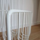 Vintage White Metal Magazine Rack