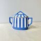 Fox trott sugar bowl from sarreguemines, 1930s, vintage art deco earthenware