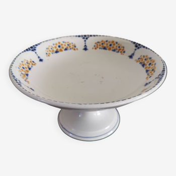 Old earthenware compote bowl L'Amandinoise St Amand France