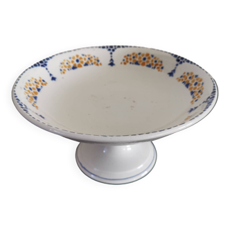 Old earthenware compote bowl L'Amandinoise St Amand France