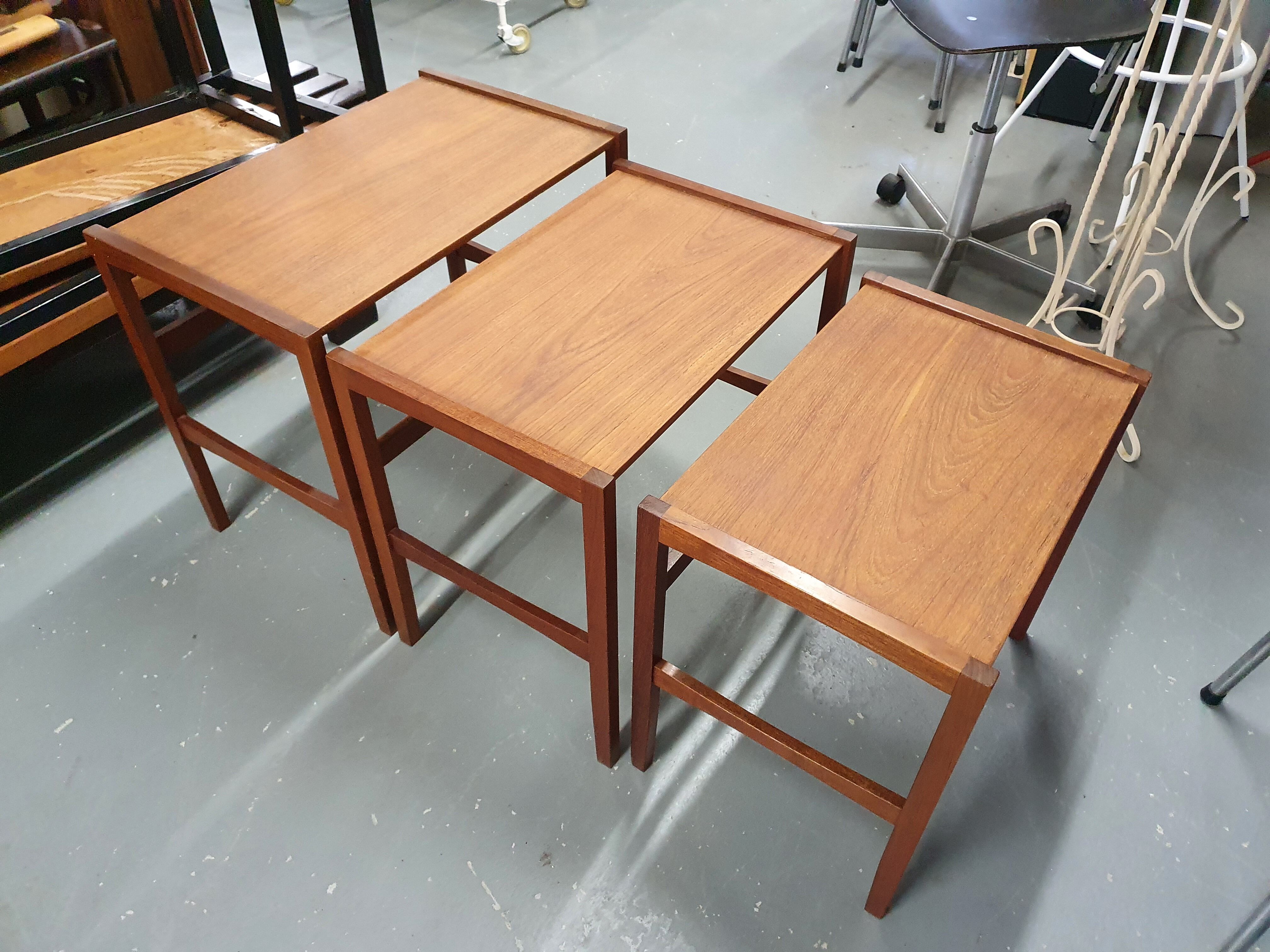 Mid-century teak nesting tables, The Netherlands 1950's