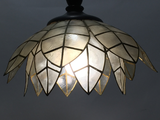 Vintage lotus flower mother-of-pearl hanging lamp