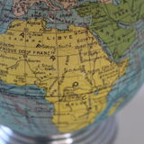 Globe terrestre lumineux verre 1950