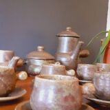 Vintage stoneware coffee set from the 60s, Maine Sars Pottery