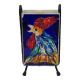 Lamp atmosphere vintage rooster in glass mosaic 1960