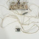 Art Deco ink lamp in silver metal and glass paste tulip. Anne 30