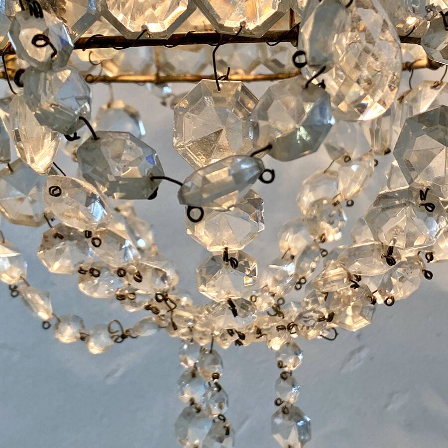 Early 20th century chandelier in bohemian crystal
