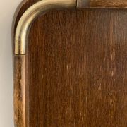 Plateau de service ancien en bois et laiton 61 x 38 cm