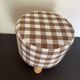 Children's pouf in Vichy chocolate fabric H28 X L 24