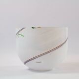 Kosta Boda bowl-centerpiece, 1980s / 90s, white with multicolor filaments.