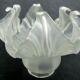 Art Deco lamp tulip, colourless glass, flower with 6 ribbed petals, curved