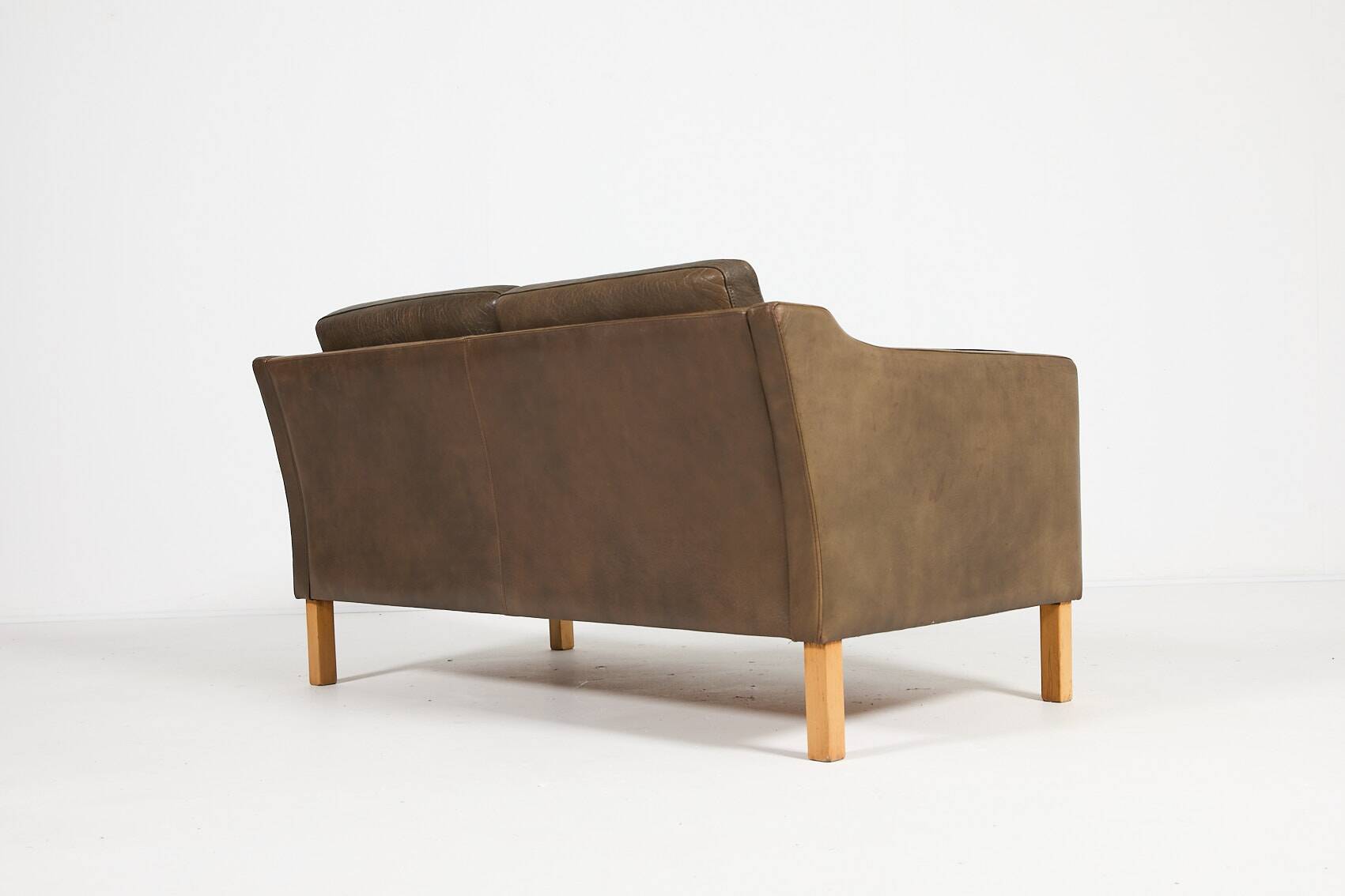 Two seat brown leather sofa from Vemb, 1980’s Denmark