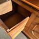 Old wooden baker's chest with storage drawers