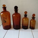 Set of 4 bottles of apothecary
