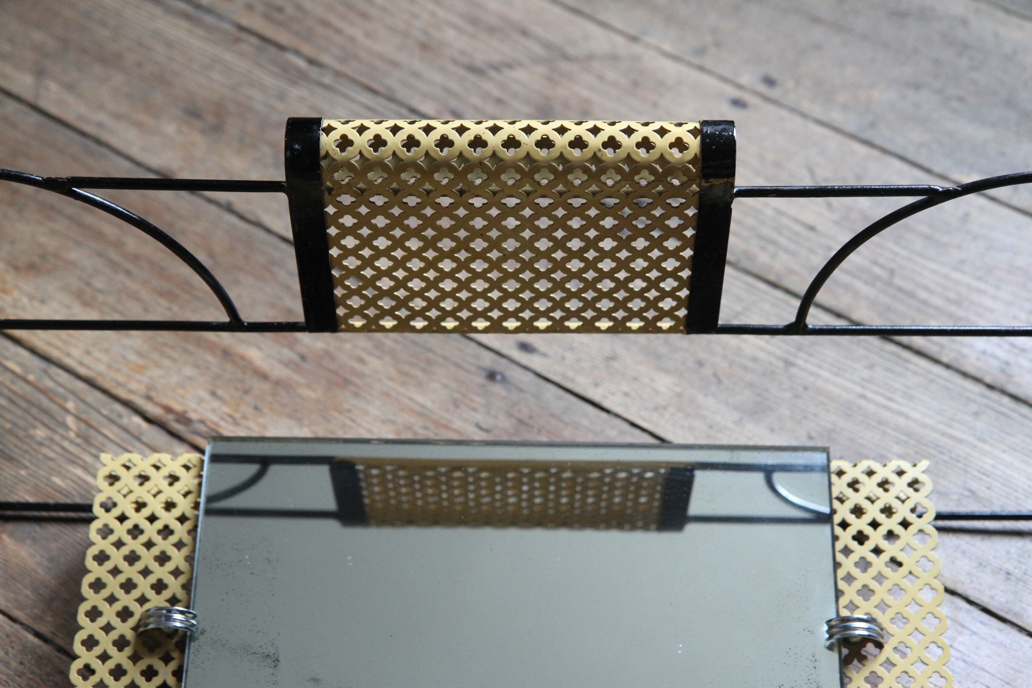 1950s perforated metal coat holder