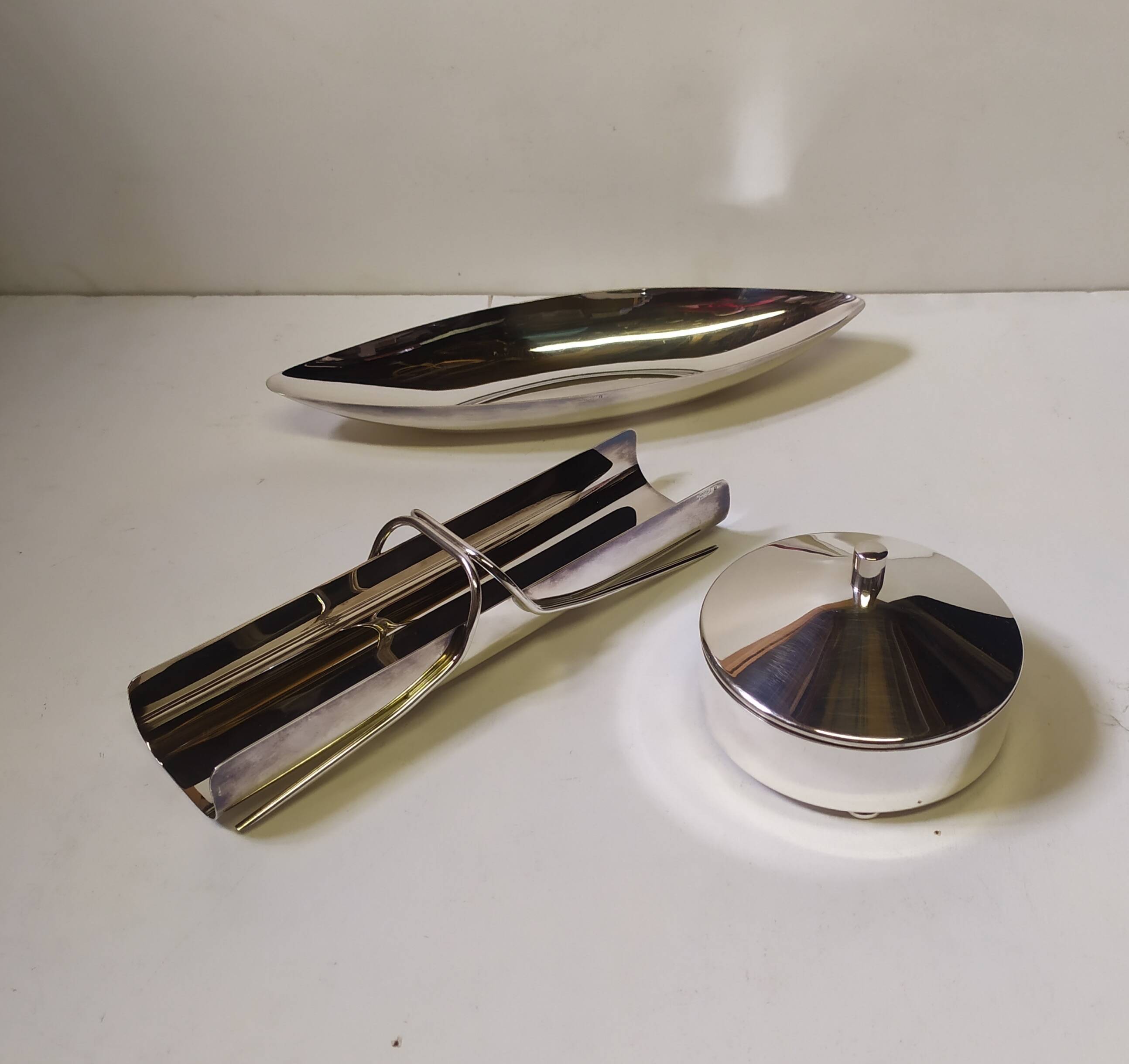 Lino Sabattini objects for Christofle, 1970s, set of 3